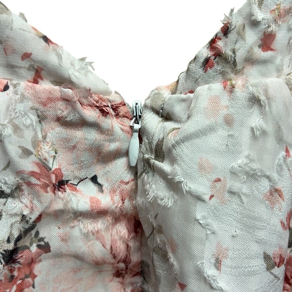 Lulus Dress Burnout Floral Lace Tiered Ruffle White Pink XL Maxi Romantic XL NEW - Picture 6 of 12